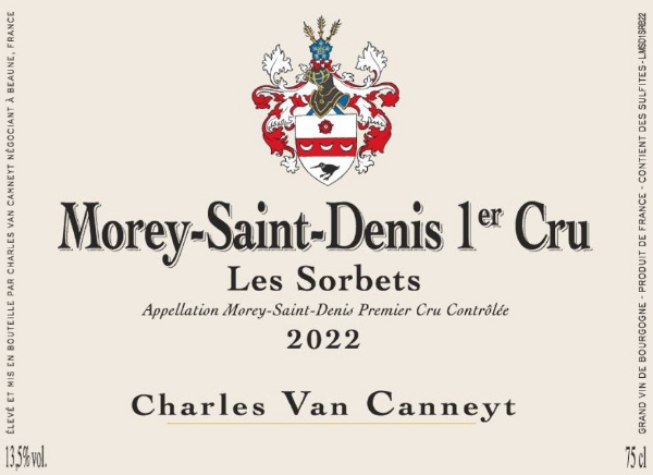 Charles Van Canneyt Morey-Saint-Denis Les Sorbets label