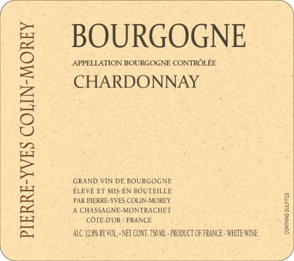 Pierre-Yves Colin-Morey Bourgogne Chardonnay label